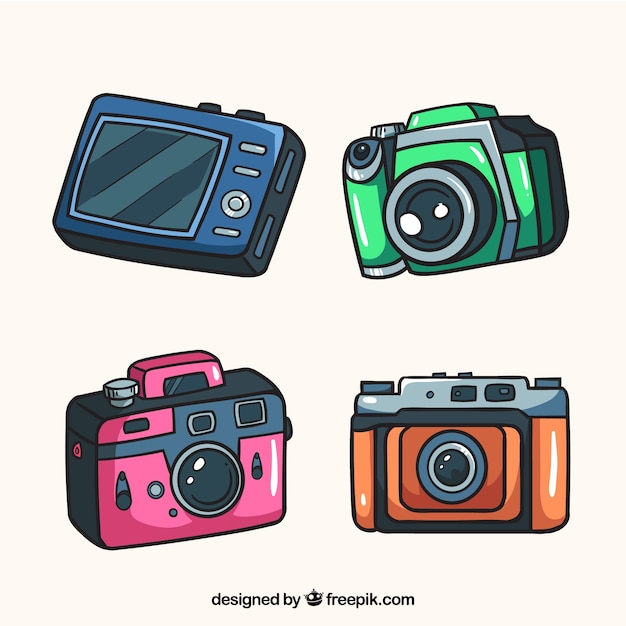 Collezione di fotocamere multicolore