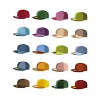 Free vector multicolor cap collection