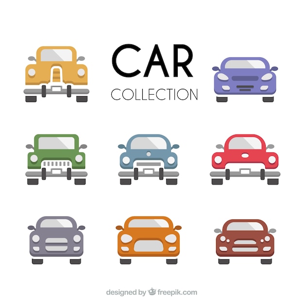 Vettore gratuito collezione di automobili multicolori