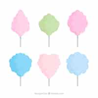 Free vector multicolor cotton candy collection