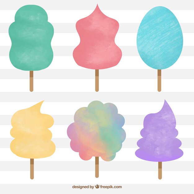 Free vector multicolor cotton candy collection