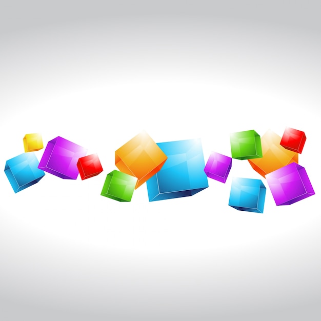 Free vector multicolor cubes shapes