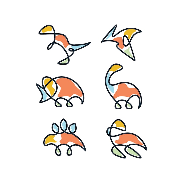 Multicolor dinosaur icon design