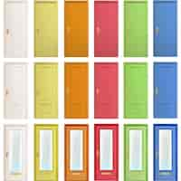 Free vector multicolor door collection