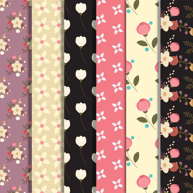 Multicolor floral pattern background collection