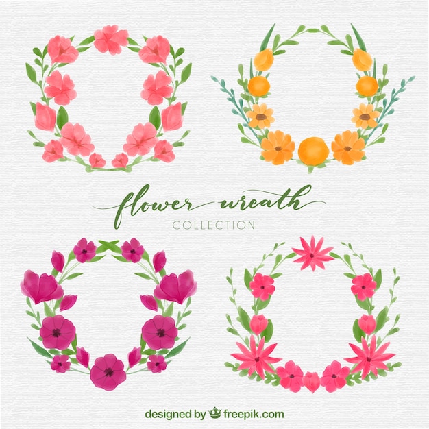 Free vector multicolor floral wreath
