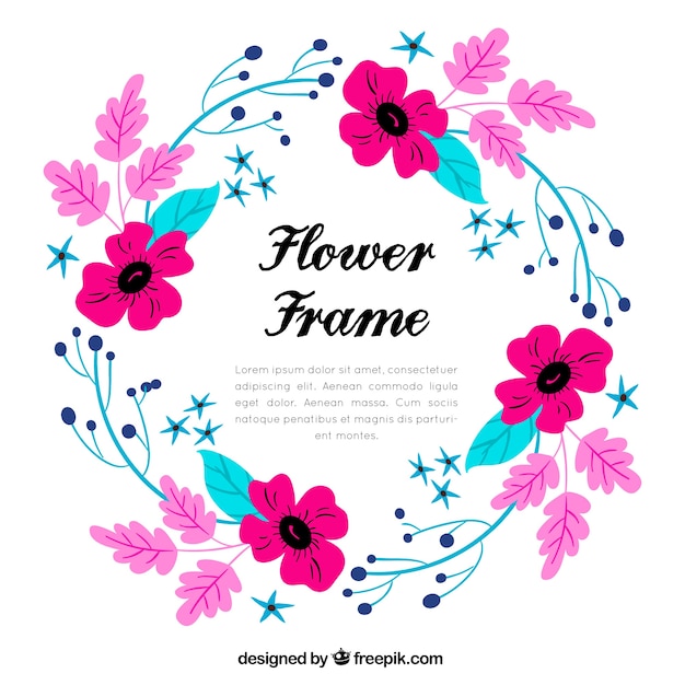 Multicolor flower frame background