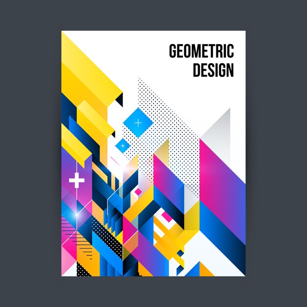 Multicolor geometric brochure design