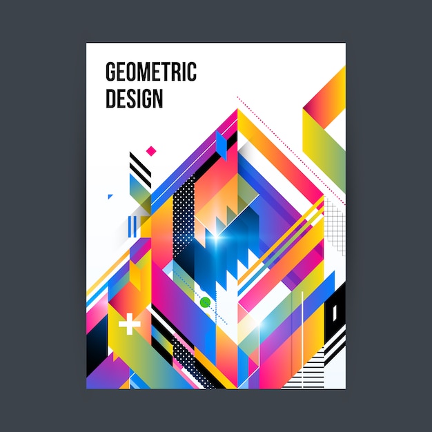 Free vector multicolor geometric cover design