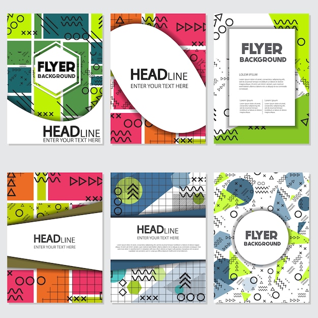 Free vector multicolor geometrical flyer design