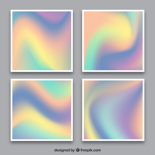 Free vector multicolor holographic cards