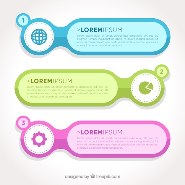 무료 벡터 다색 infographic 배너