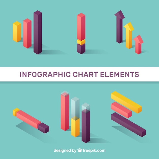 Free vector multicolor infographic chart elements