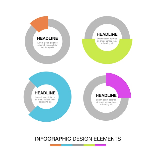 Multicolor infographic circles