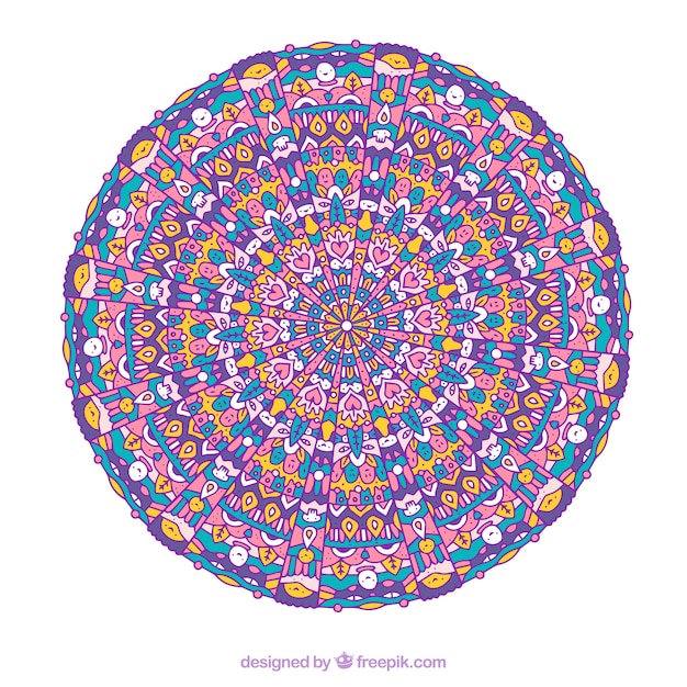 Multicolor isolated mandala background