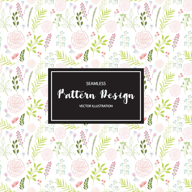 Multicolor leaves and flowers pattern background
