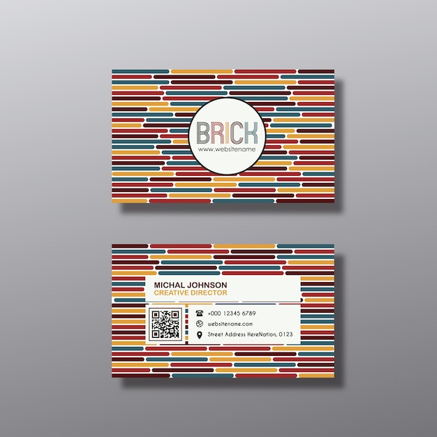 Multicolor lines business card design