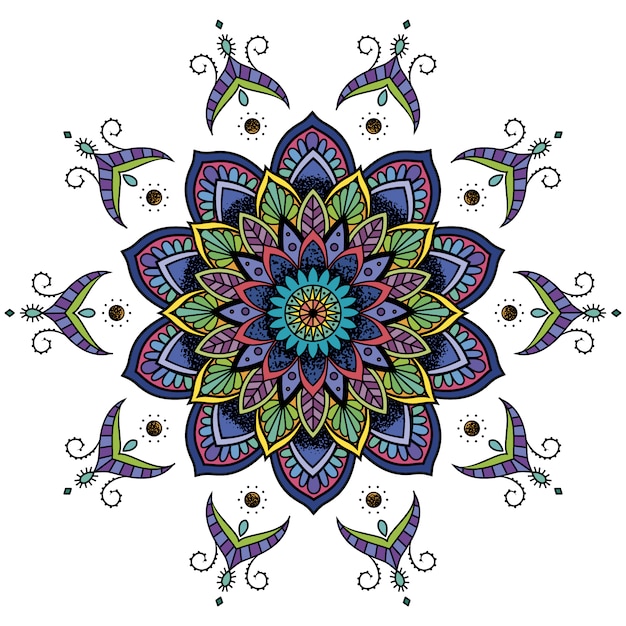 Vettore gratuito multicolor mandala sfondo