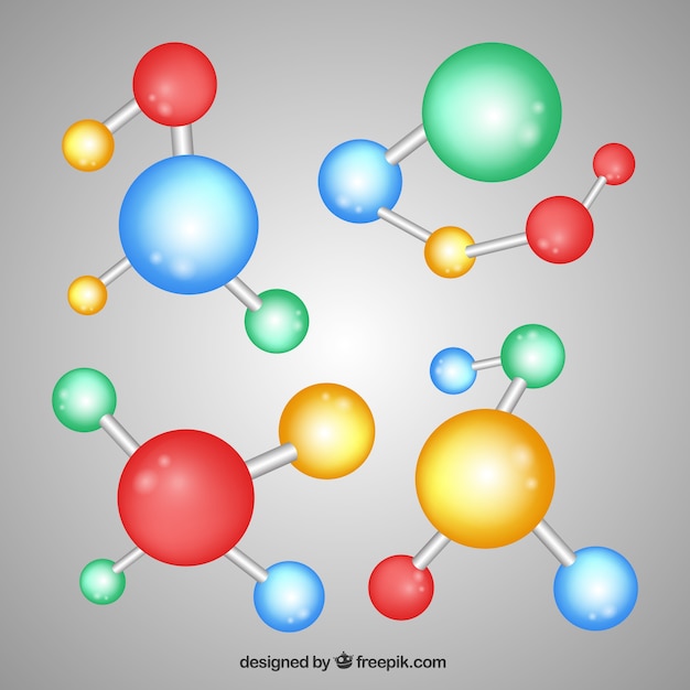 Free vector multicolor molecules collection