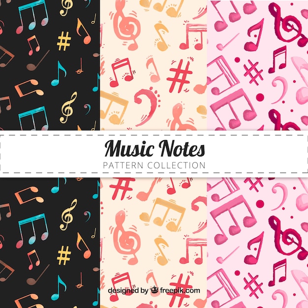 Free vector multicolor music notes pattern