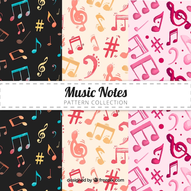 Modello multicolore di note musicali