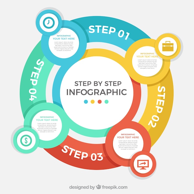 多色丸型インフォグラフィックテンプレート