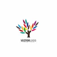 Vettore gratuito multicolor albero logo