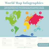 Vettore gratuito mondo multicolore mappa infografica