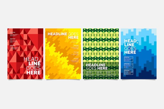 Multicolored abstract geometric cover collection