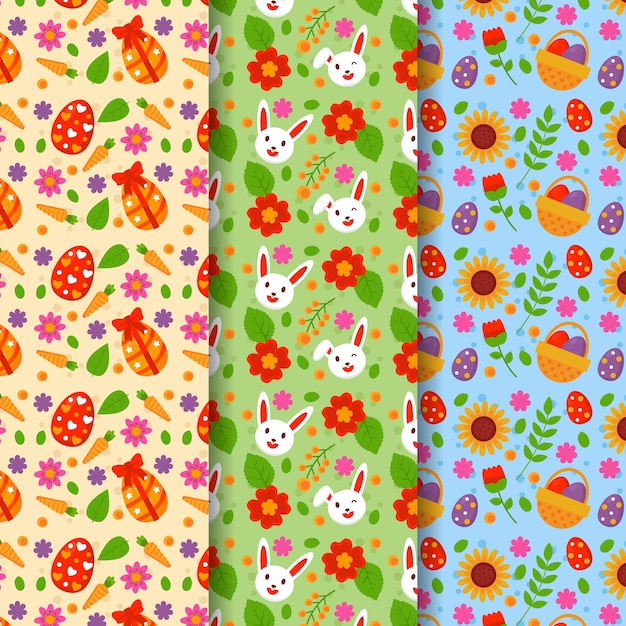 Multicolored easter day pattern collection