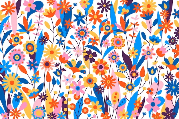 Multicolored exotic floral background