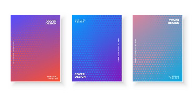 Free vector multicolored gradient texture for minimal cover design set