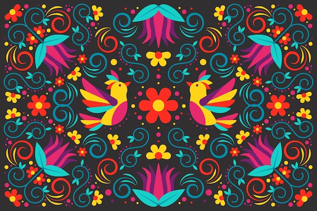 Multicolored mexican wallpaper