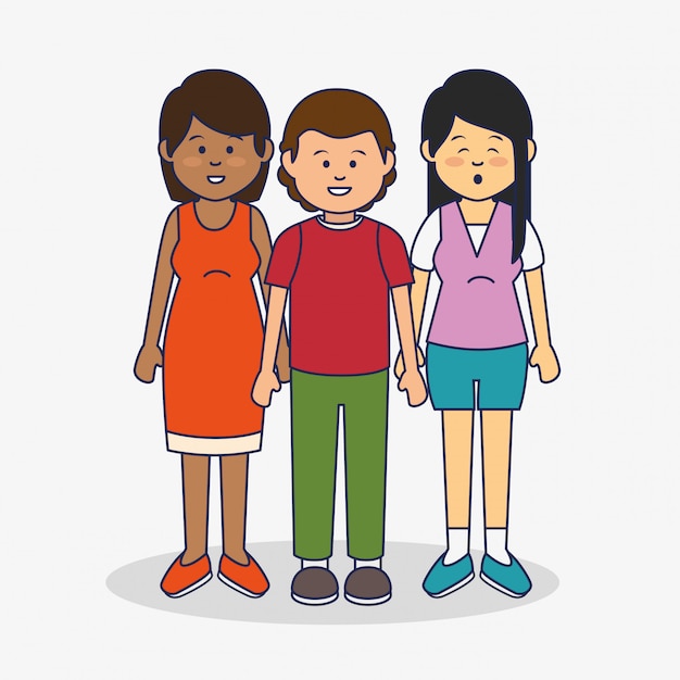 Free vector multicultural people avatars illustration