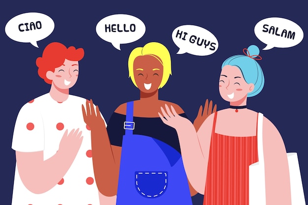 Free vector multicultural society illustration in flat design