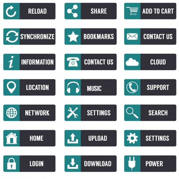 Free Vector multimedia buttons collection