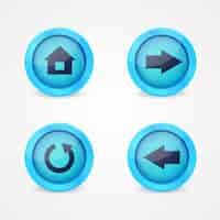 Free vector multimedia buttons design