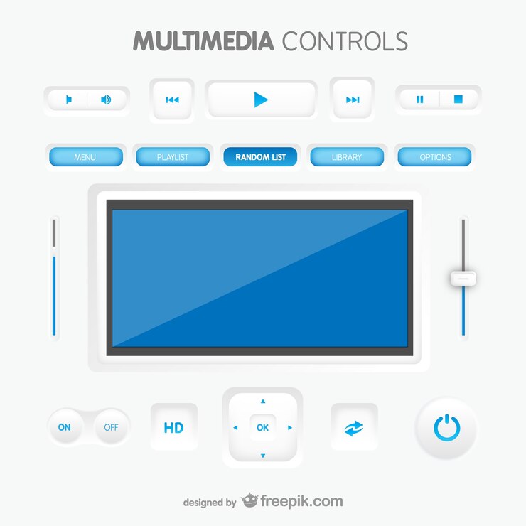 Free Vector multimedia controls interface