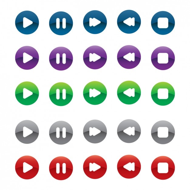Free Vector multimedia option buttons