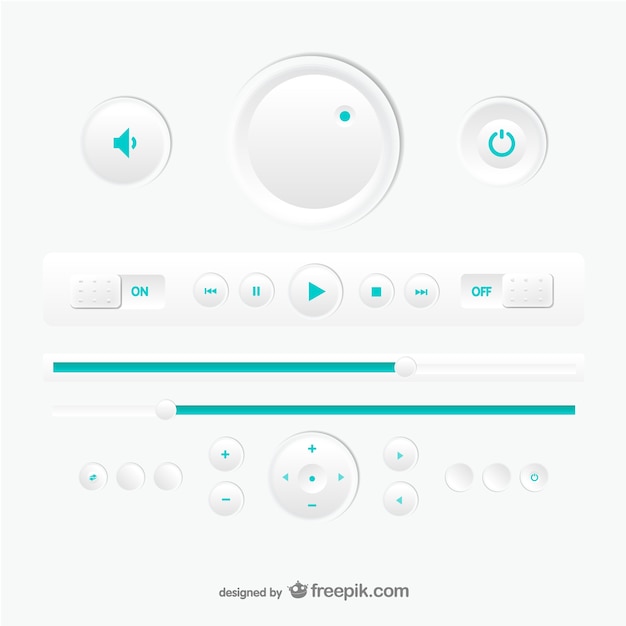 Free vector multimedia player buttons