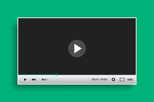 Free vector multimedia video player interface mockup template design