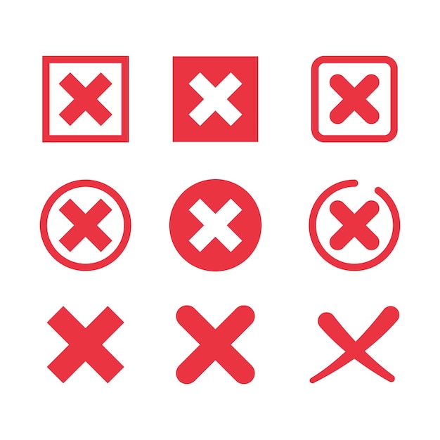 Multiple different red crosses