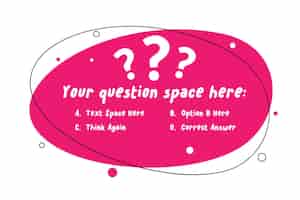 Free vector multiple option quiz banner to ask question for lottery game