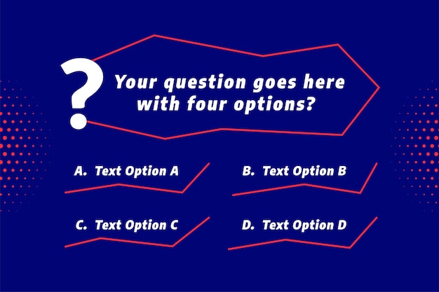 Free vector multiple option quiz banner for your next competition event show