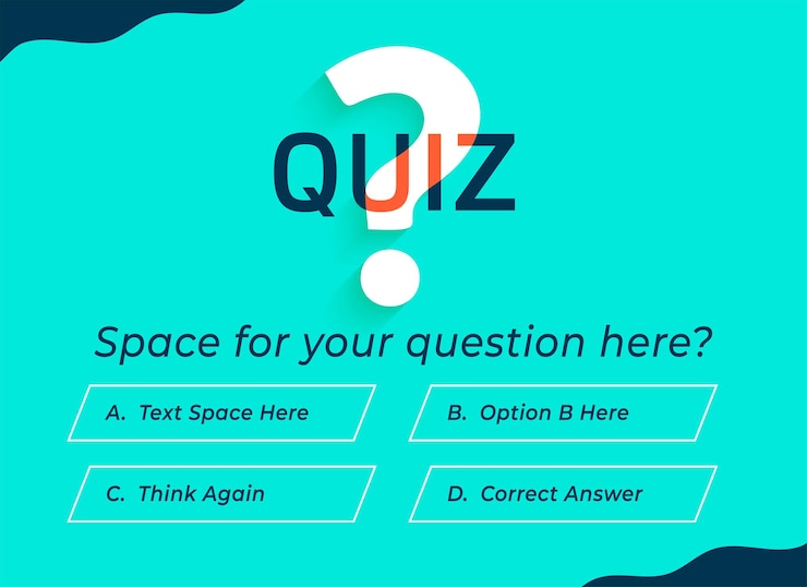 Free Vector multiple option quiz banner for your exam or test