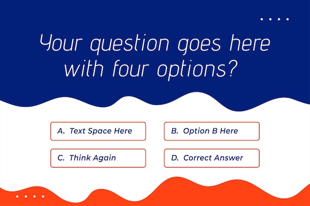 Multiple option quiz game banner for your next event or contest