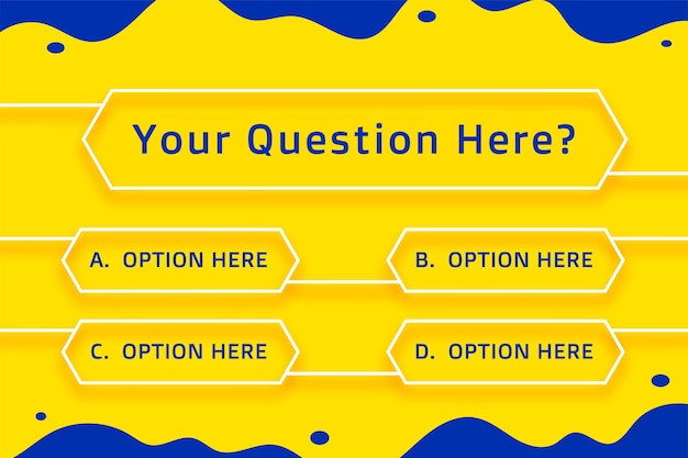 Free vector multiple option quiz game template in problem solving concept