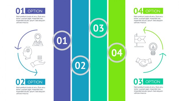 여러 옵션 infographic 디자인