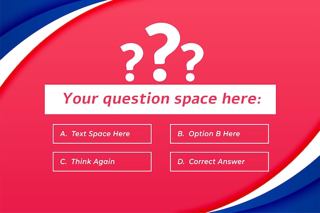 Free vector multiple question and answer banner to make your examination easy