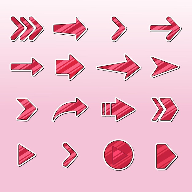 Multiple red glass arrow vector illustration